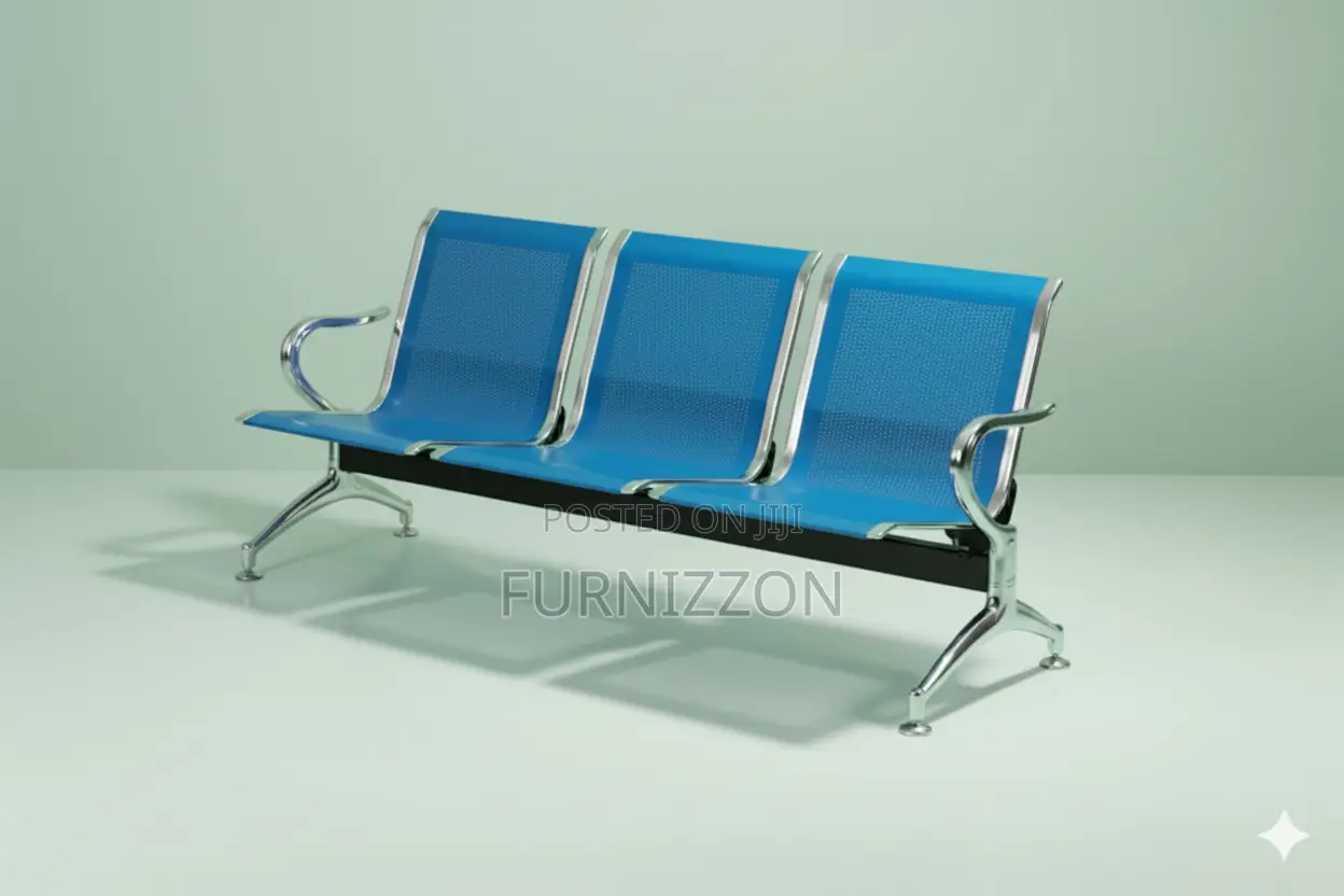 Office and Waiting Area Stainless Steel 3-Seate