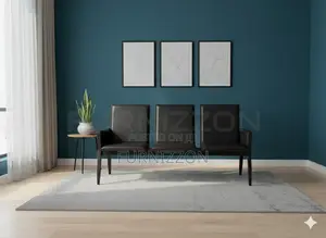 Modern 3-Seater Pu Padded Black Bench