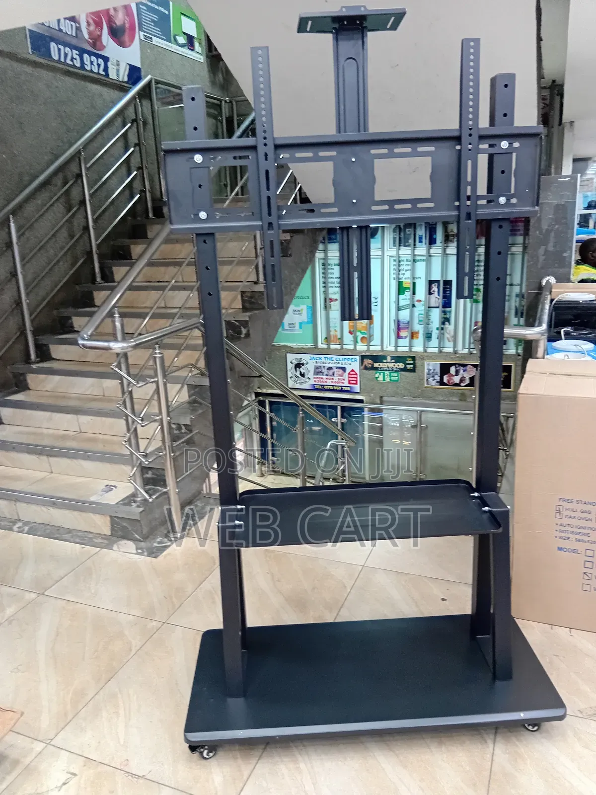 High Adjustable Mobile Tv Stand With Wheels