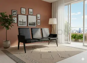 Modern Black 3-Seater Pu Bench for Office Use