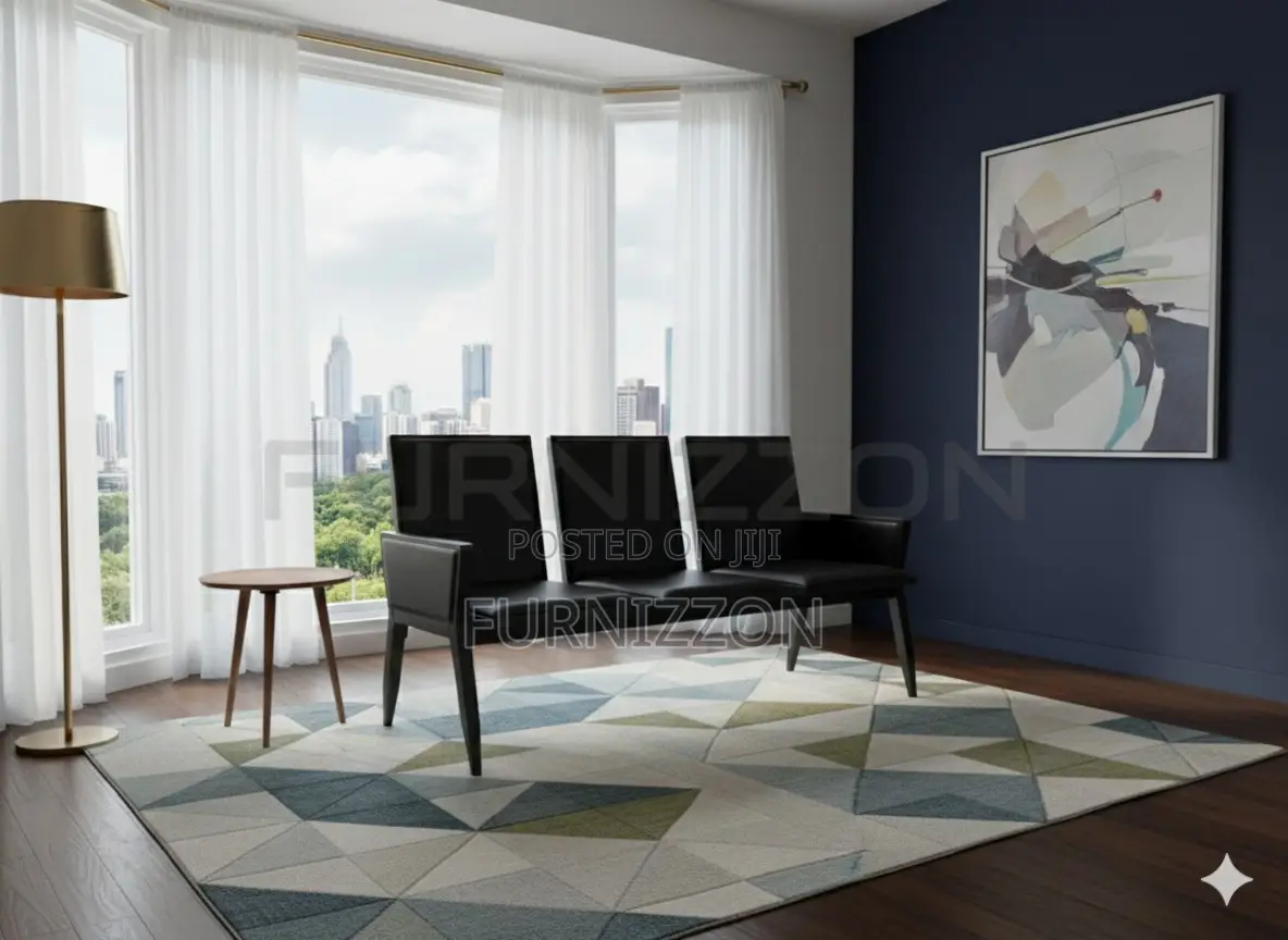 Comfortable and Stylish 3-Seater Black Pu Bench
