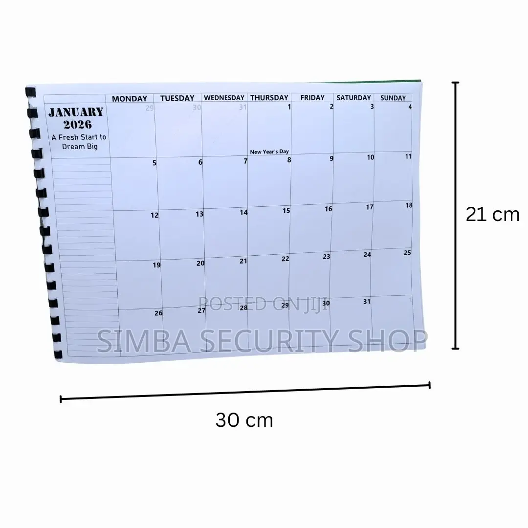 2026 A4 Monthly Calendar Desk Planner Writable Agenda Journal Memo