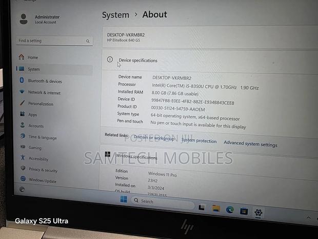 Laptop HP EliteBook 840 G5 8GB Intel Core i5 SSD 256GB - thumbnail 5