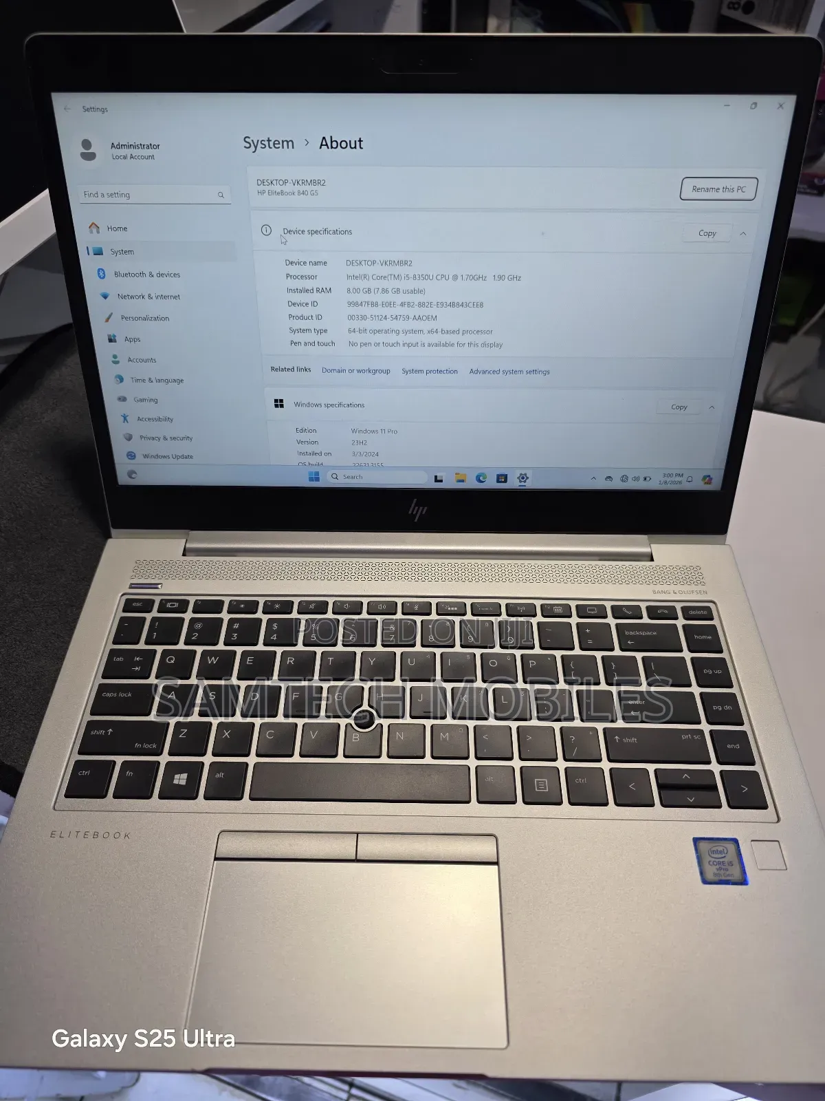 Laptop HP EliteBook 840 G5 8GB Intel Core i5 SSD 256GB