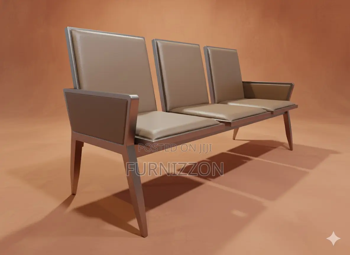 Durable Steel 3-Seater Waiting Bench
