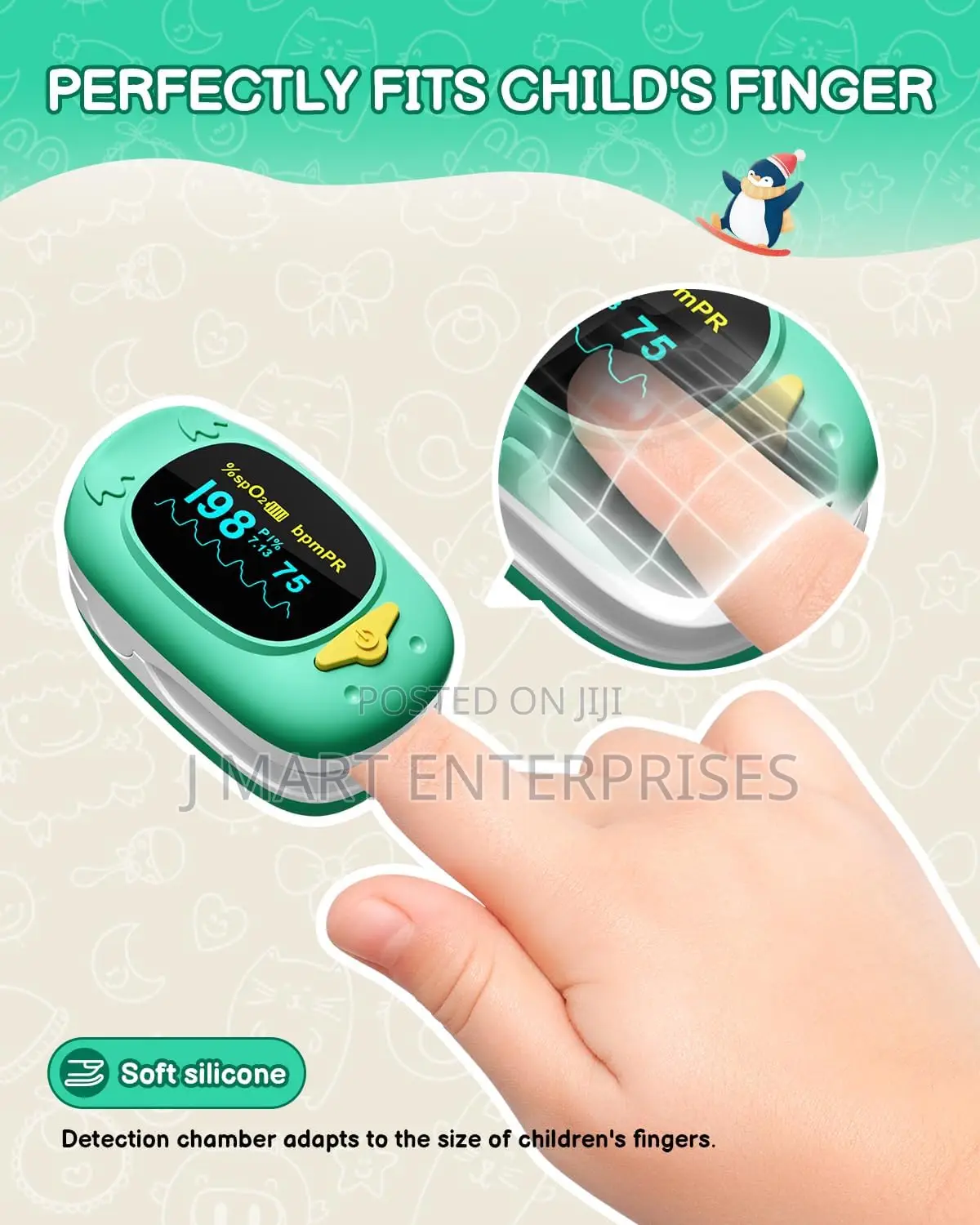 Pulse Oximeter for Kids- Baby Oxygen Pulse Oximeter Fingertip,