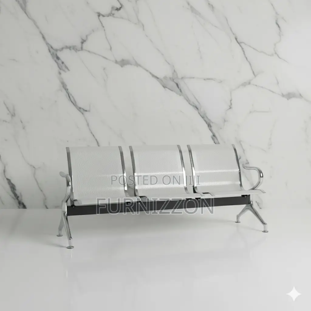Office and Waiting Area 3-Seater Steel Bench