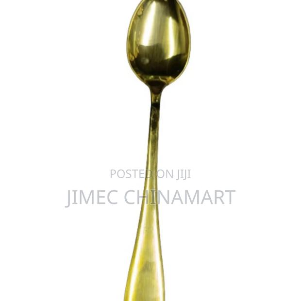 6pcs Gold Stainless Steel Table Spoons Set - main view