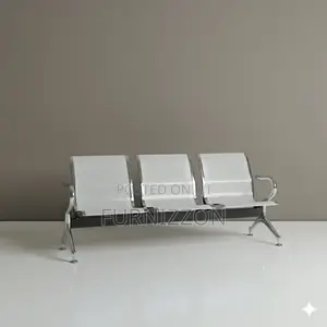 Modern Office 3-Seater Steel Waiting Bench