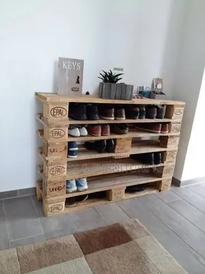 Varnished Wooden Shoe Organizer &26
