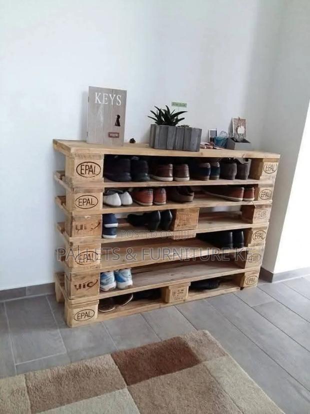 Varnished Wooden Shoe Organizer &26