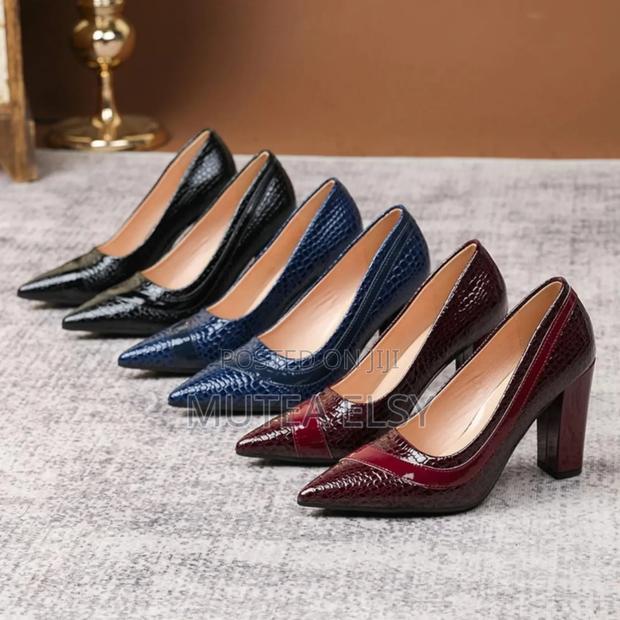 Maroon, Navyblue Black Executive Ladies Chunky Heels - thumbnail 2
