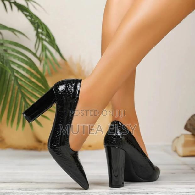 Maroon, Navyblue Black Executive Ladies Chunky Heels - thumbnail 4