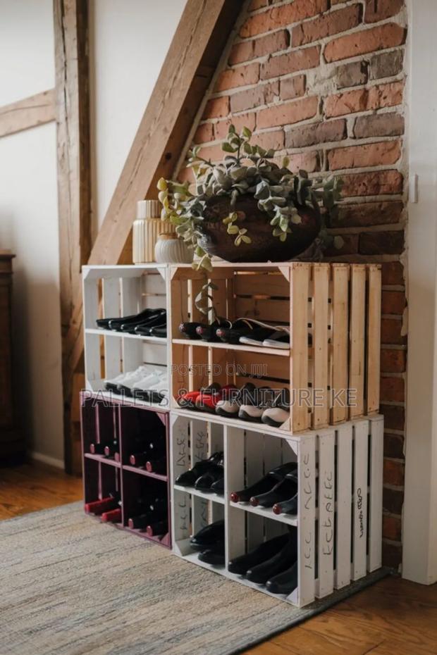 Polished Pallet Shoe Rack - main view