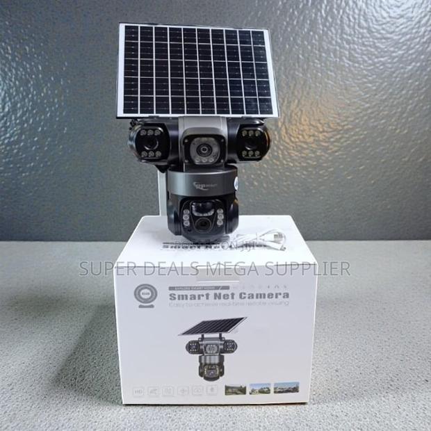 Waterproof and Durable 4g PTZ Rotating Triple Lens Solar CCTV Camera
