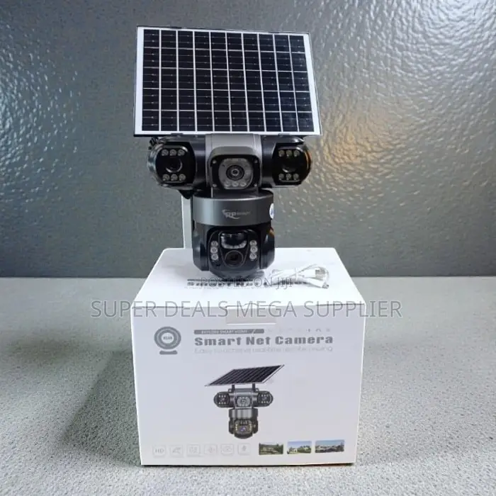 Waterproof and Durable 4g PTZ Rotating Triple Lens Solar CCTV Camera