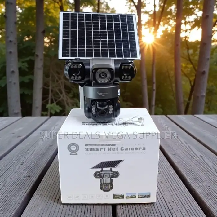 Motion Detection 12mp 4g PTZ Rotating Triple Lens Solar CCTV Camera