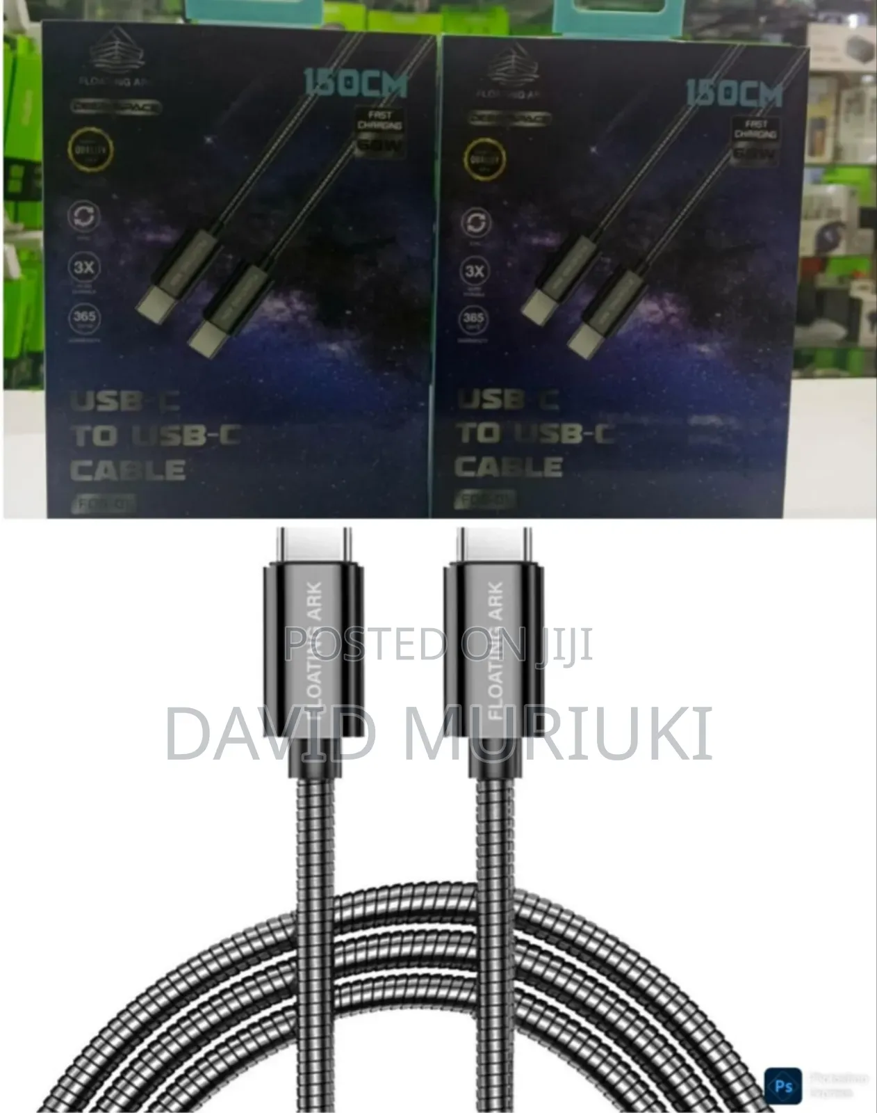 Floating Ark FDS-01 60w 1.5m Fast Charging C to C Metalic Cable