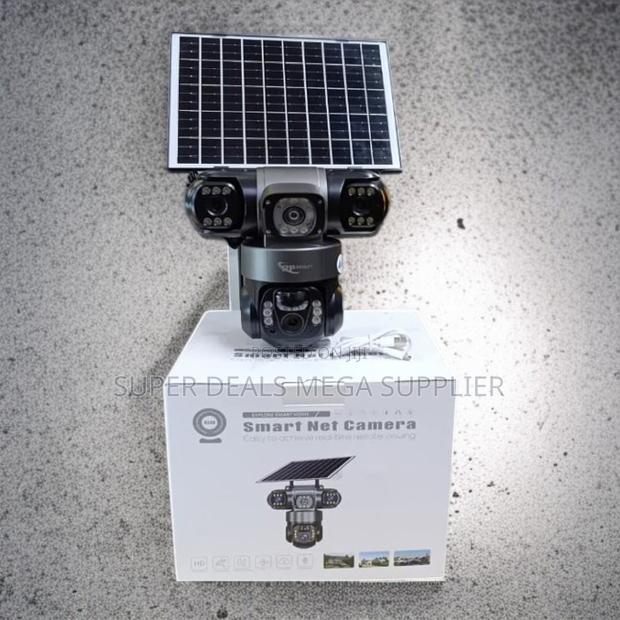 Efficient And Convenient 4g Ptz Rotating Triple Lens Solar Cctv Camera