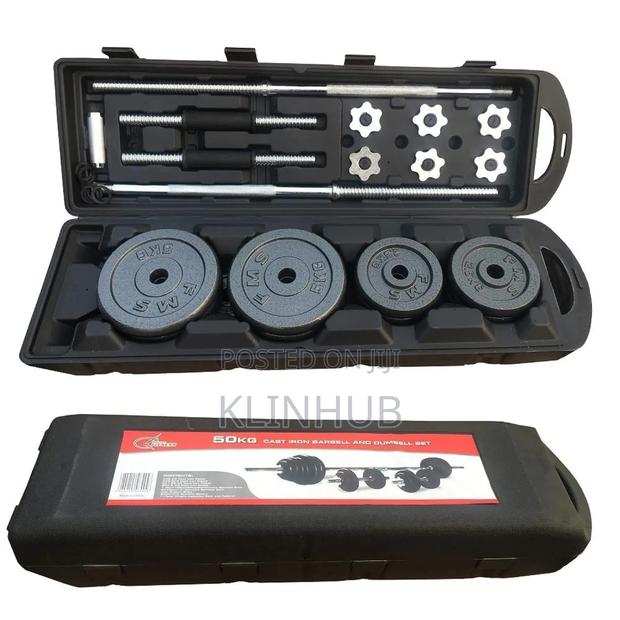 50kg Dumbell Set With a Barbell and Storage Casing