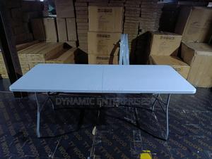 6ft Fold-in-Half Heavy Duty Plastic Folding Table – White - thumbnail 2