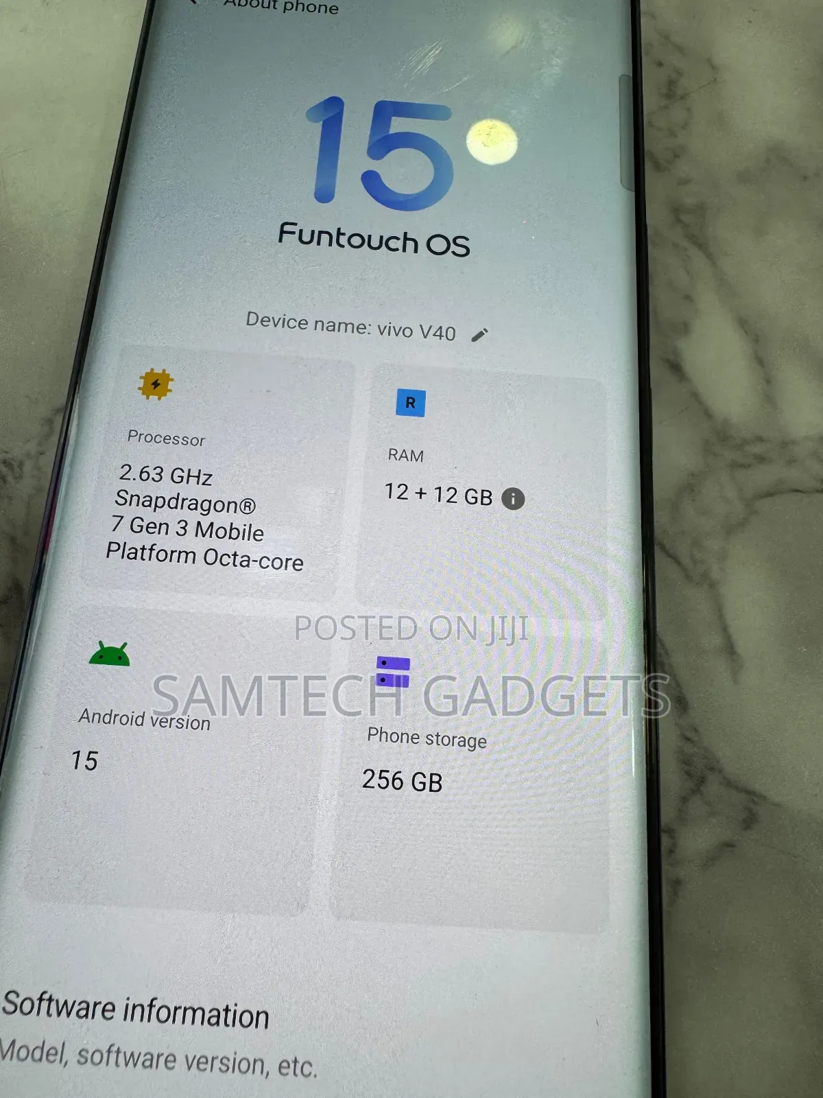 Vivo V40 5G 256 GB Gray