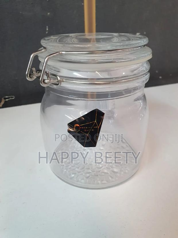 *Clear Glass Storage Jars With Clamp Lid*