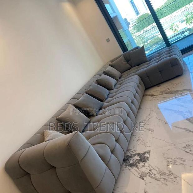 Gray Sustainable Bubble L Sofa 6 Seater
