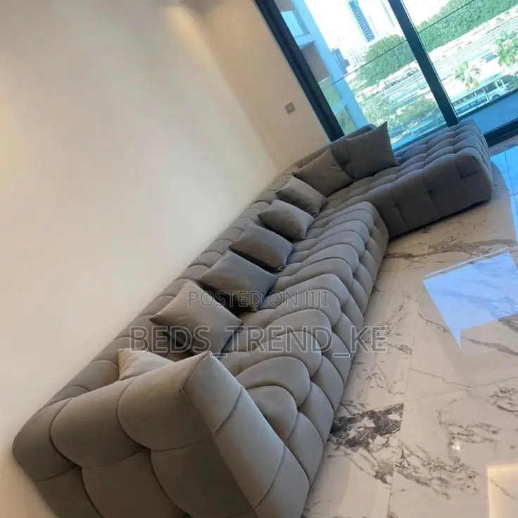 Gray Sustainable Bubble L Sofa 6 Seater