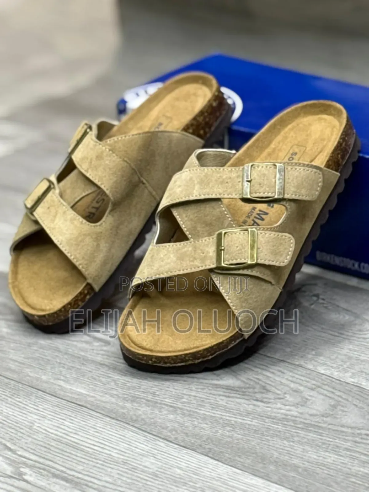 Birkenstock Sandals in a Tan/Brown Suede-Like Material