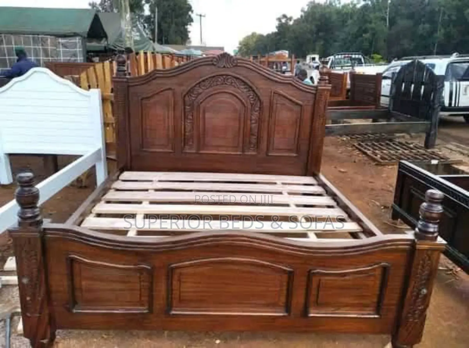 Elegant Solid Wood Bed Size 5 × 6