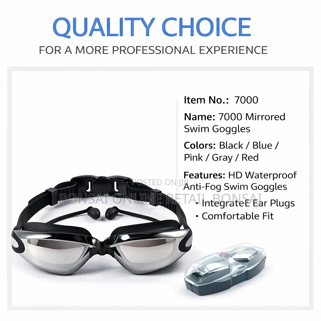 4pcs Anti-Fog Swimming Goggles Set With Cap Earplugs Nose Clip