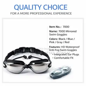 4pcs Anti-Fog Swimming Goggles Set With Cap Earplugs Nose Clip