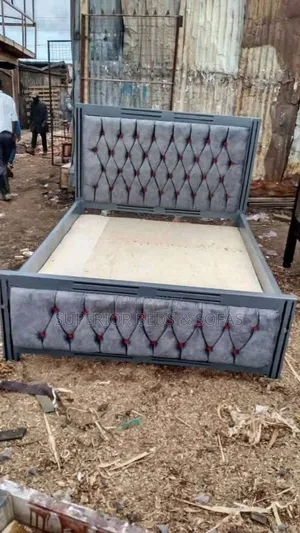 Tufted Fabric 5 × 6 Bed for Sale