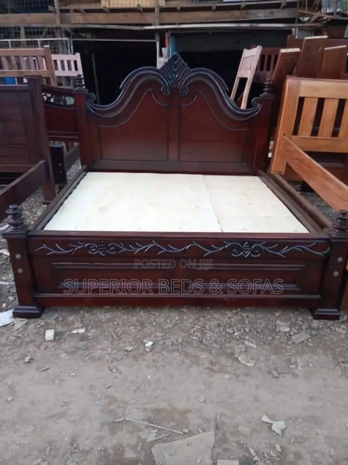 Classic Carved Wooden 5 by 6 Bed