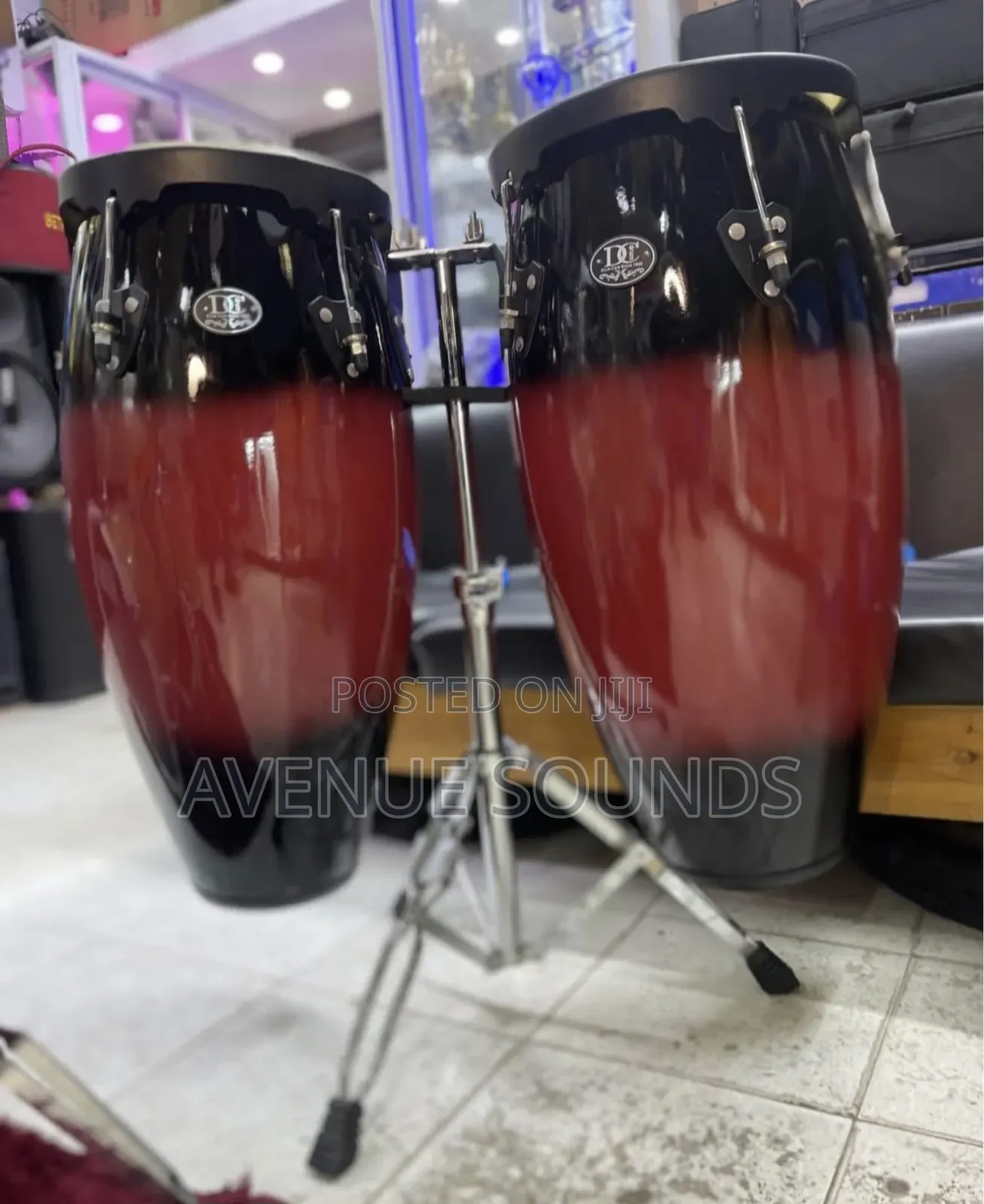 Pair Of Conga Drums With A Double Stand
