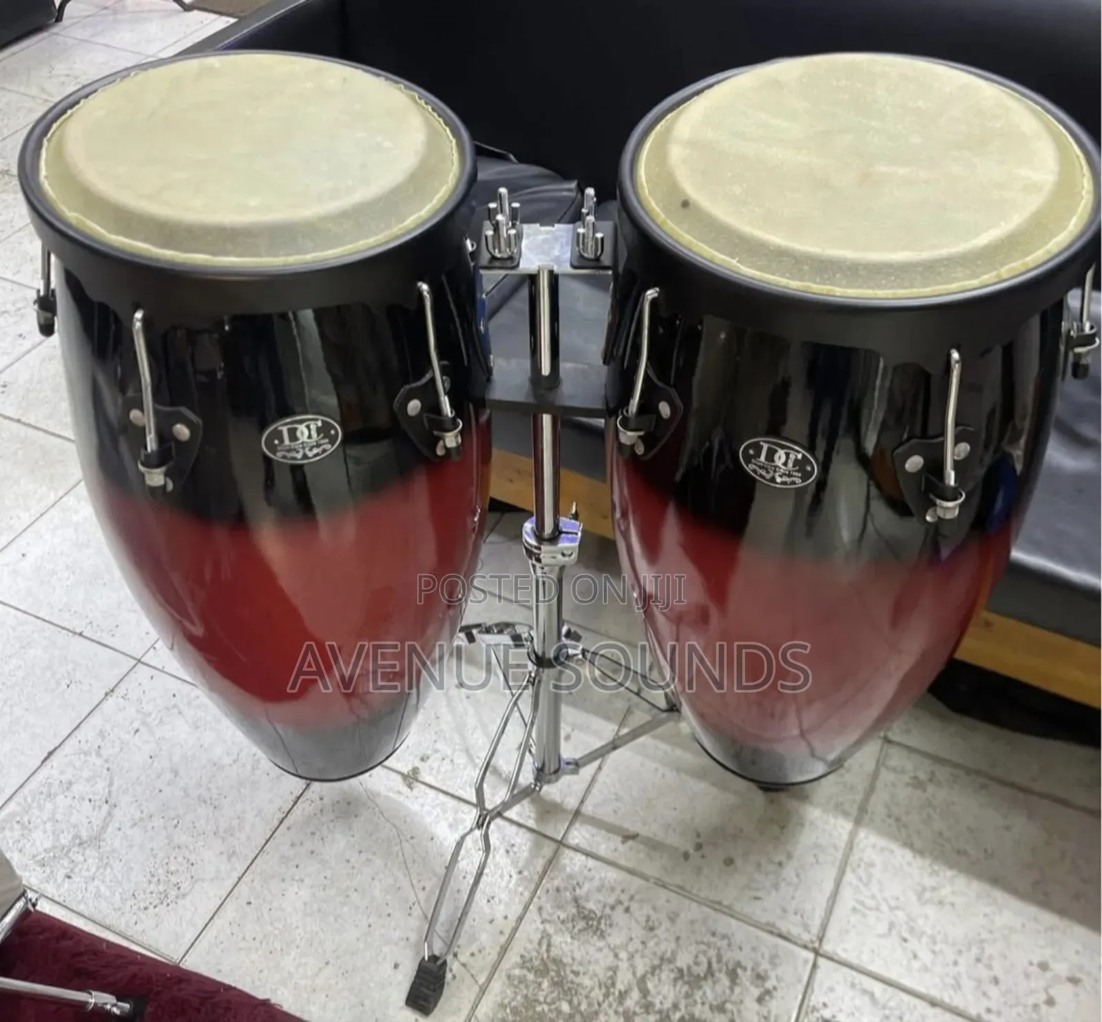 Pair Of Conga Drums With A Double Stand