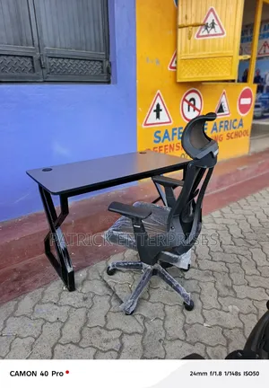 1.2 Mtrs Metallic Office/Study Desk + Ergonomic High Back Office Chair