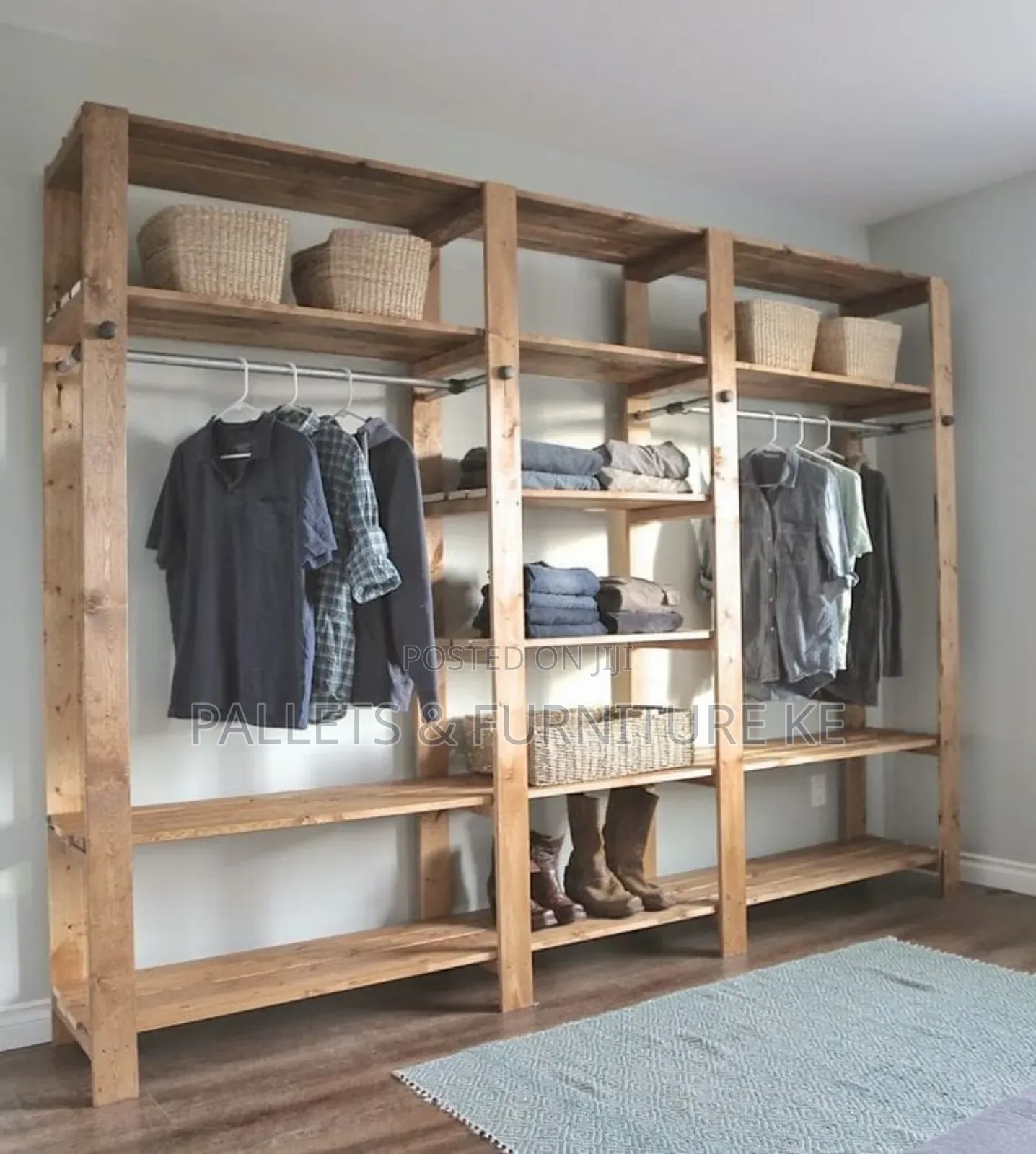 Earth Tone Wooden Wardrobe &66