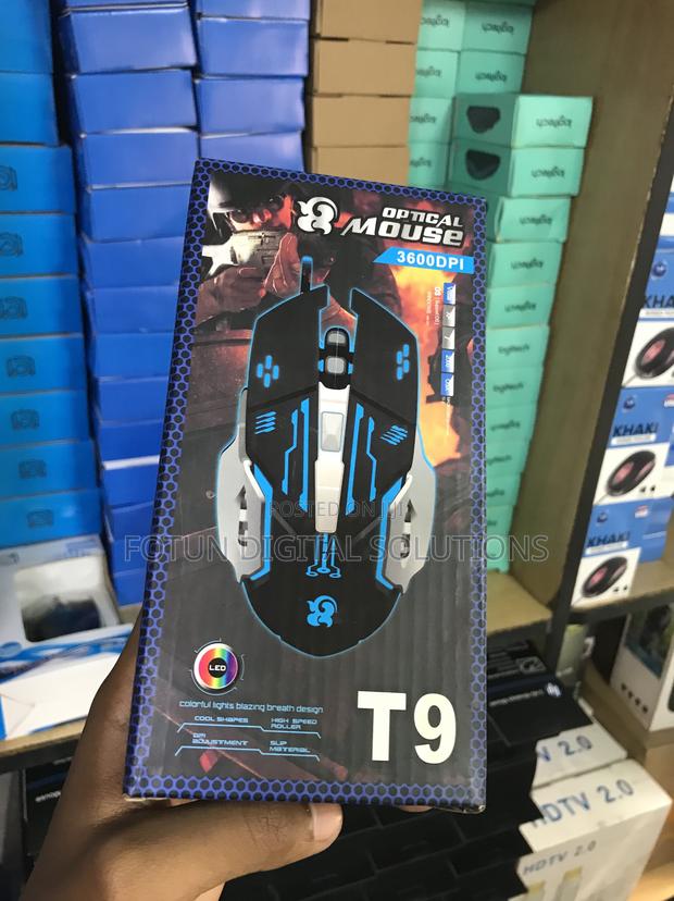 T9 Wired Gaming Mouse - 6400 Dpi, Lightweight for FPS Battle Royale