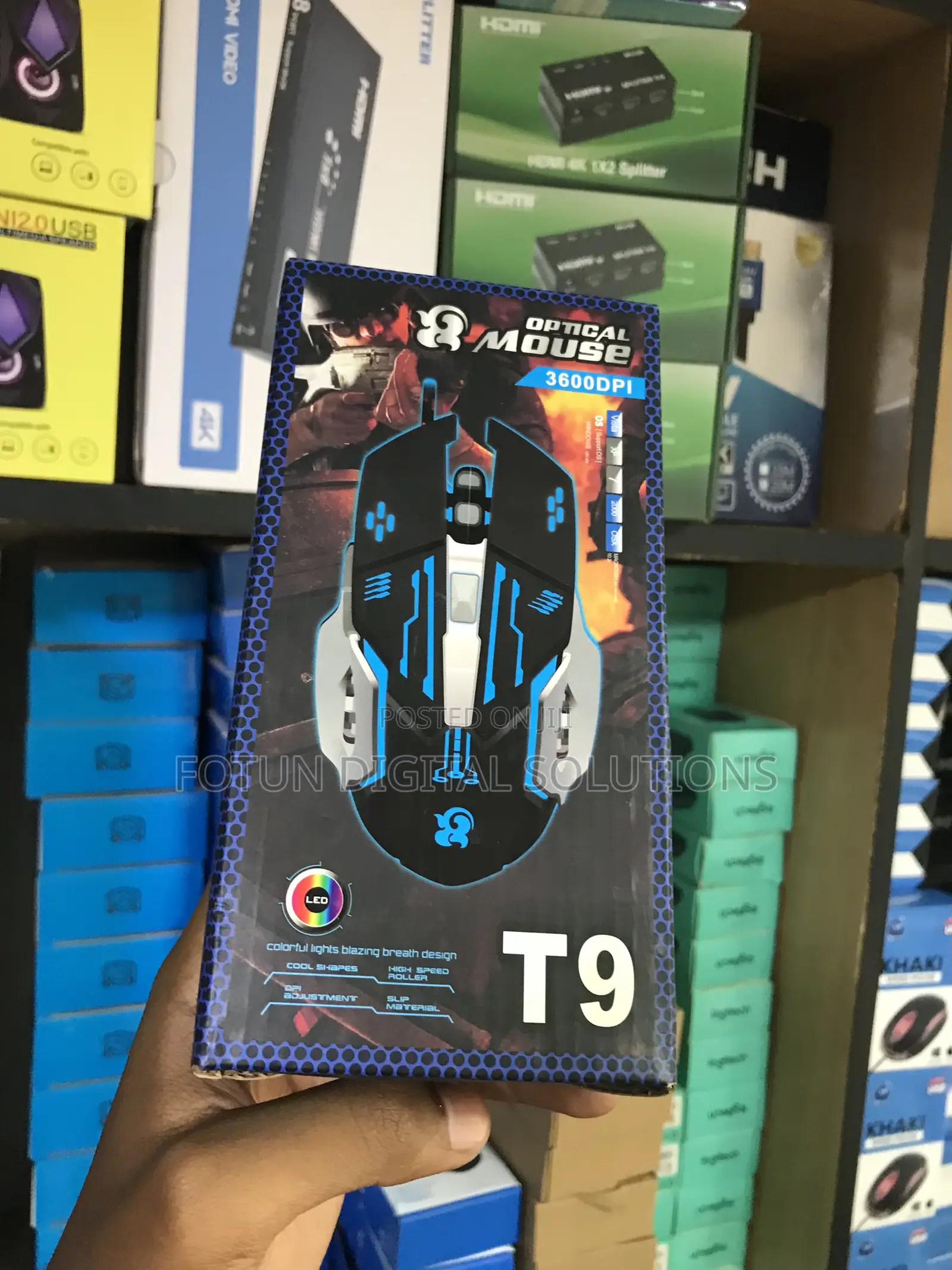 T9 Ergonomic Optical Gaming Mouse-Wired,Comfort Grip for Long Sessions