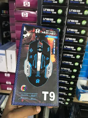 T9 Basic Wired Gaming Mouse - 3600 Dpi, Plug Play, Durable Build