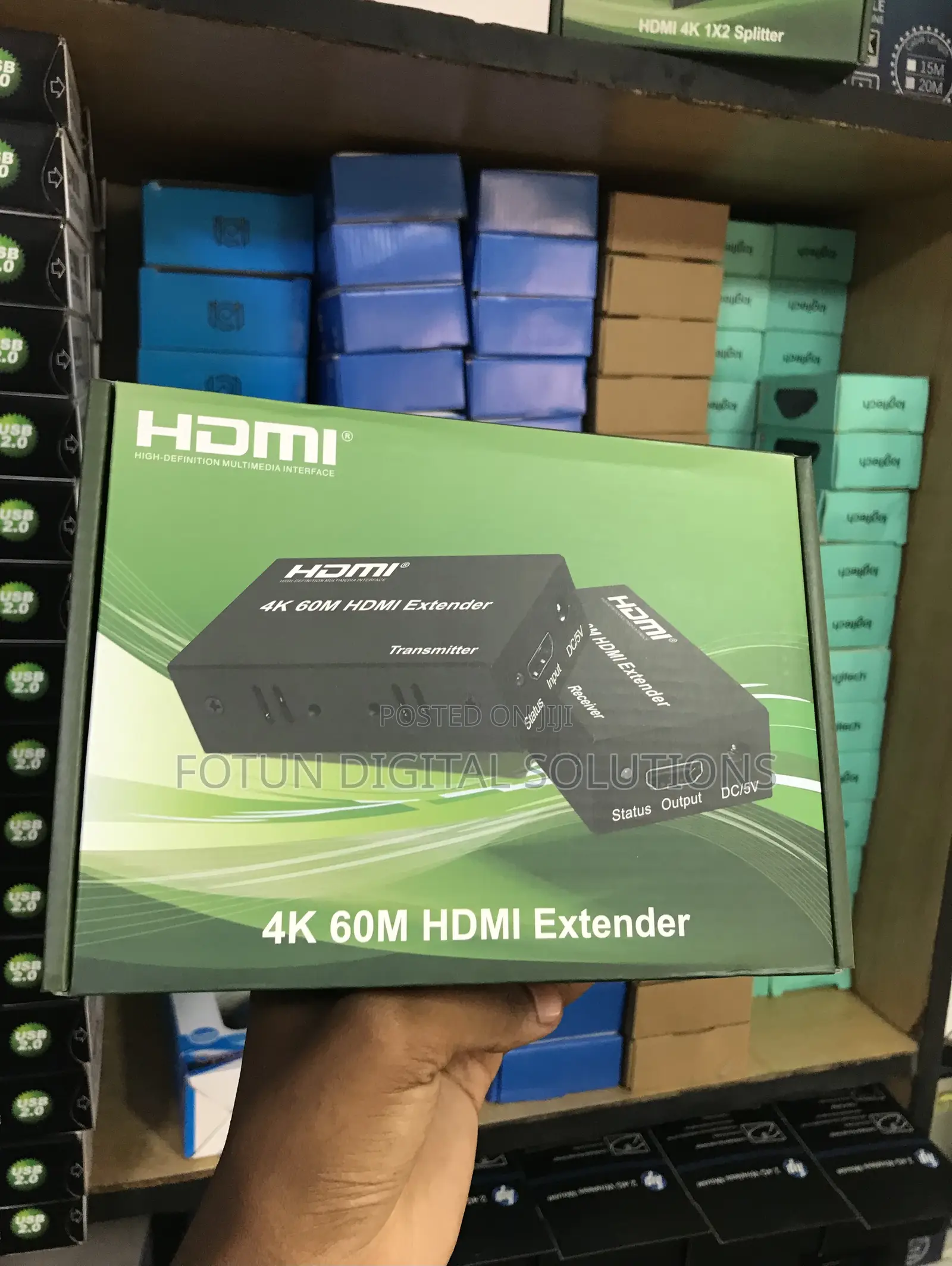  60m Hdmi Extender Kit-Transmitter Receiver Over Single Cat6 Cable