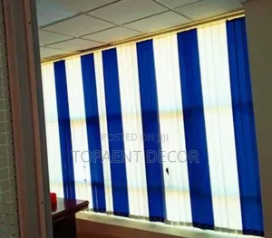 3:3 Blue And White Slats For Vertical Office Window Blinds