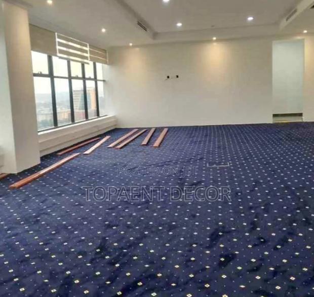 12mm Fluffy, Presidential Blue Dotted Wall To Wall Carpets