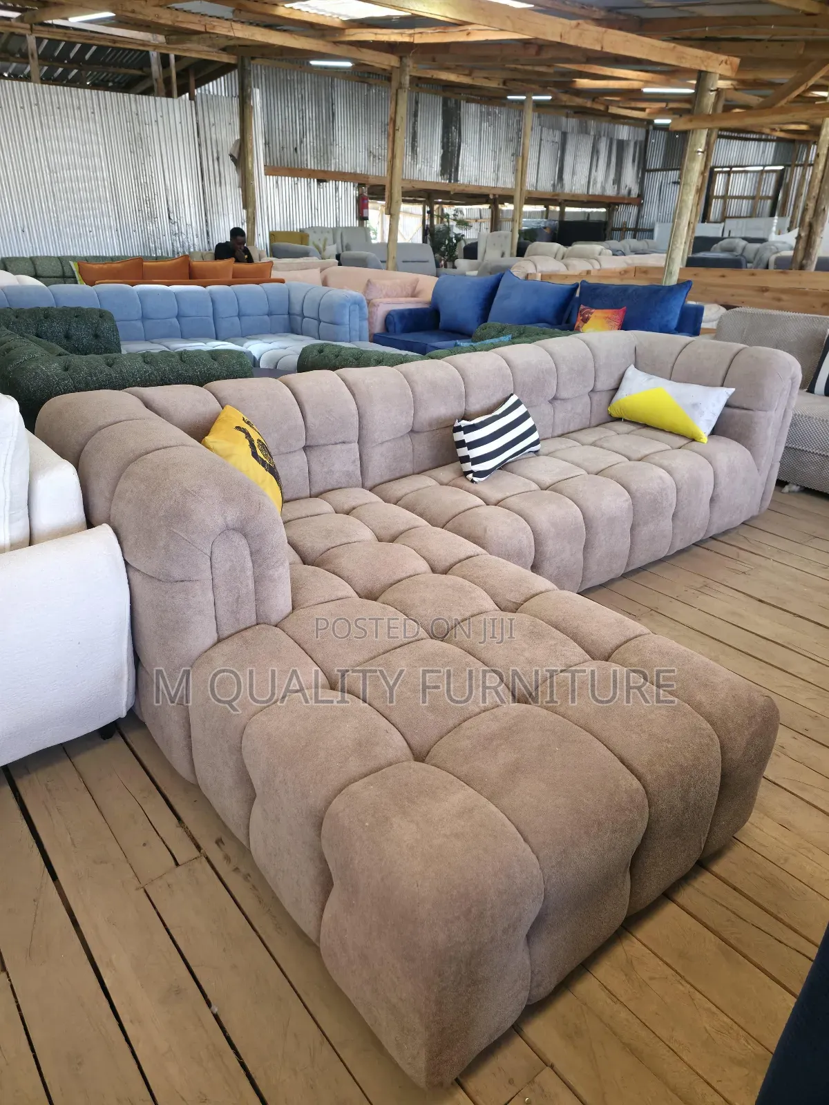 Brown Modern Wooden Frames Sofas, With Throw Pillows