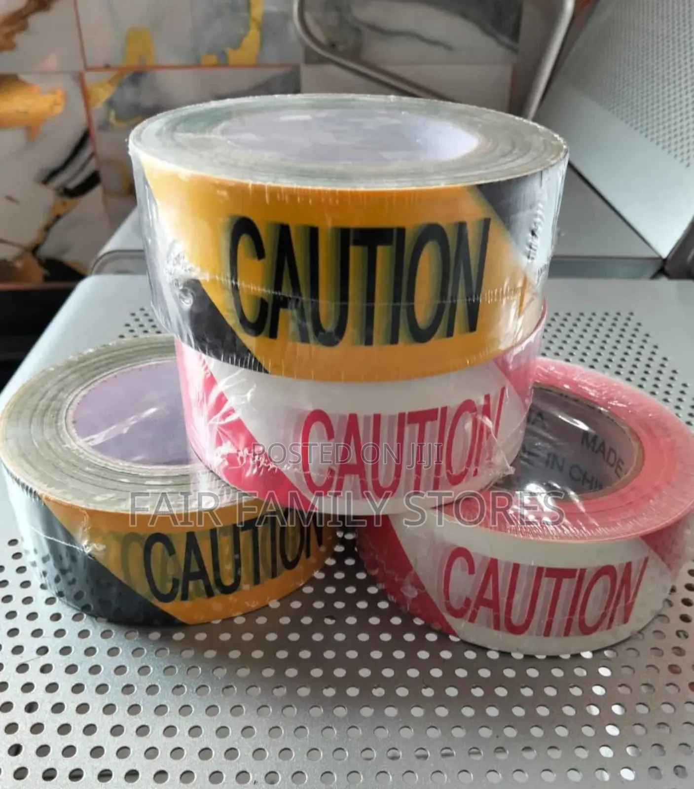 Red And White Wtriped Hazard Or Caution Tape.