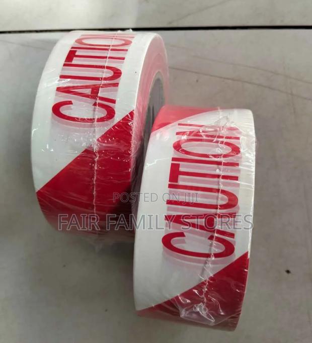 Red And White Wtriped Hazard Or Caution Tape. - thumbnail 4