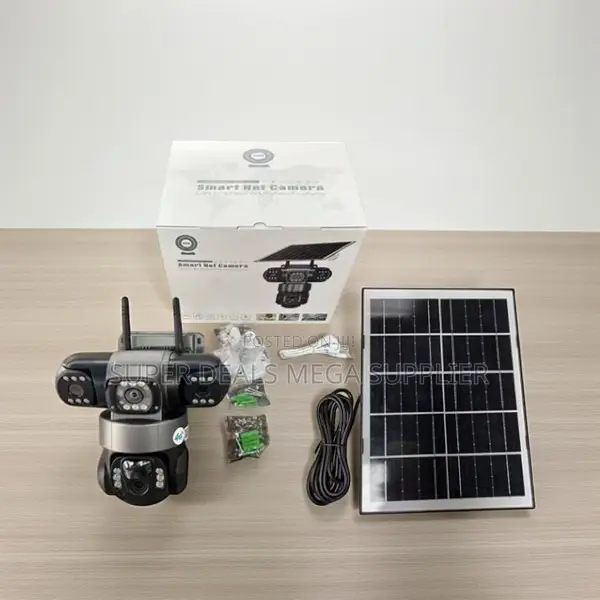 Energy Saving 12mp 4g Ptz Rotating Triple Lens Solar Cctv Camera