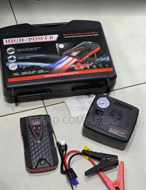12v 99800mah Car Jump Starter High Capacity With Tire Inflator